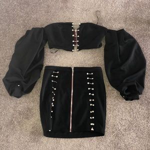Black and studded 2 piece set